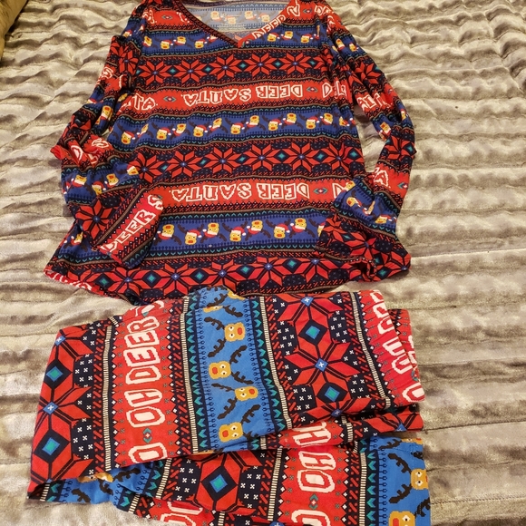 Deer Santa Christmas Leggings - Picture 5 of 6